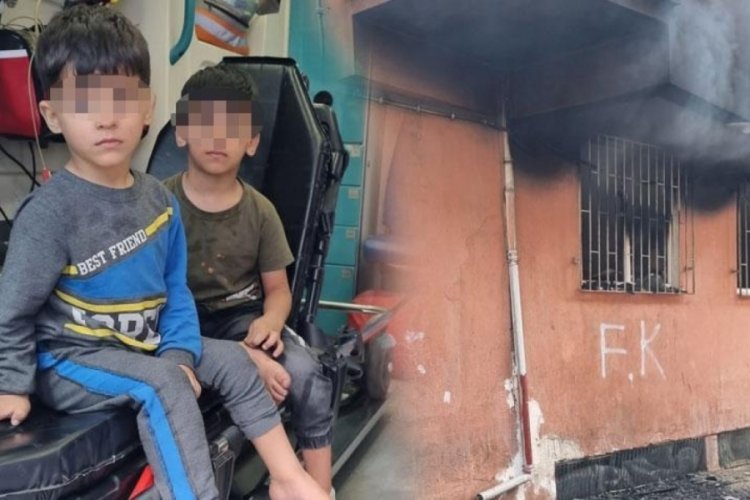 Samsun'da yangın paniği! Evde mahsur kalan 2 &ccedil;ocuğu mahalleli kurtardı