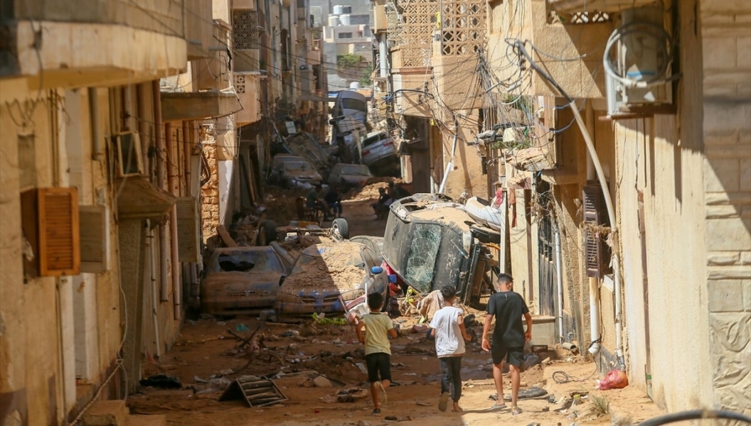 Libya'yı sel vurdu! Felaketin boyutu uydu g&ouml;rseliyle ortaya &ccedil;ıktı