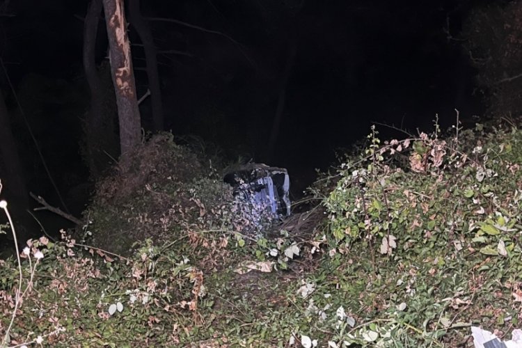 Bursa'da şarampole u&ccedil;an otomobildeki 2 kişi yaralandı