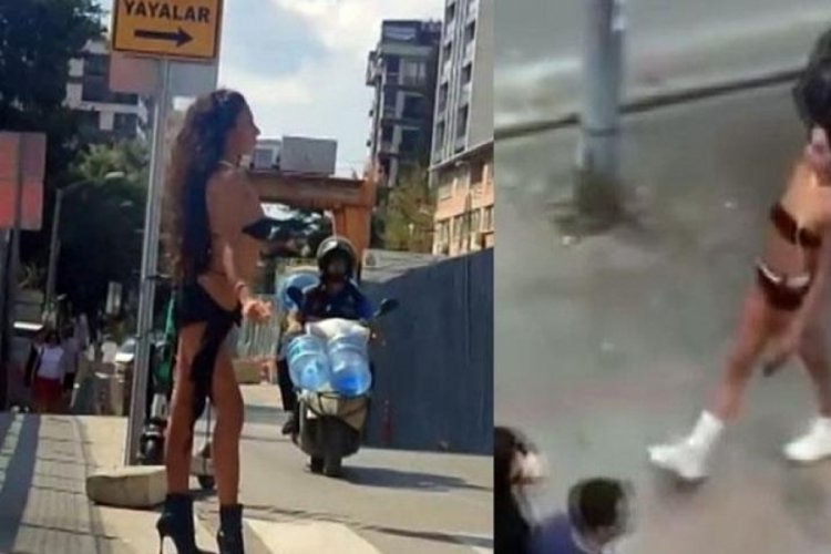 İstanbul'da mayoyla gezen mankene kitap okuma cezası