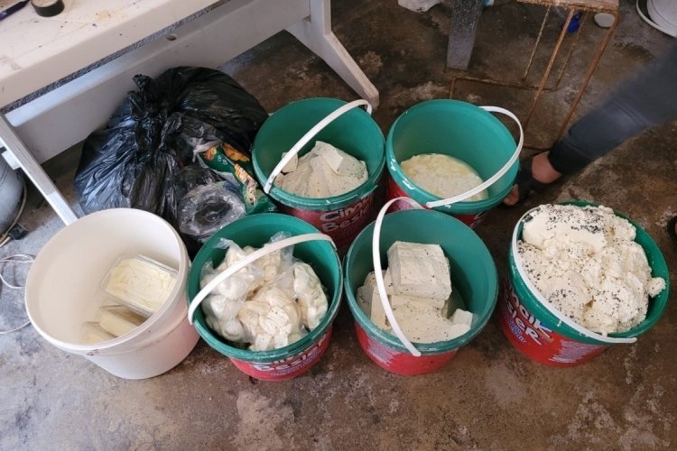 Bursa'da merdivenaltı peynir ve s&uuml;t &uuml;r&uuml;nleri imal eden işyerine baskın