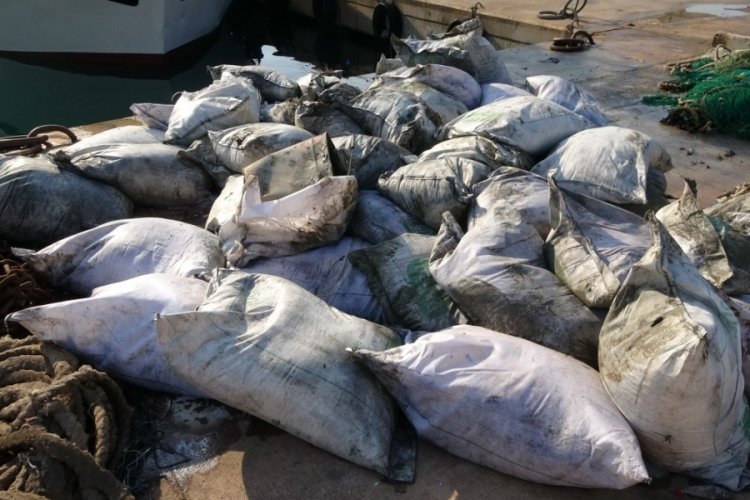 Mersin'de denizden balık yerine &ccedil;uval &ccedil;uval pirin&ccedil; &ccedil;ıktı