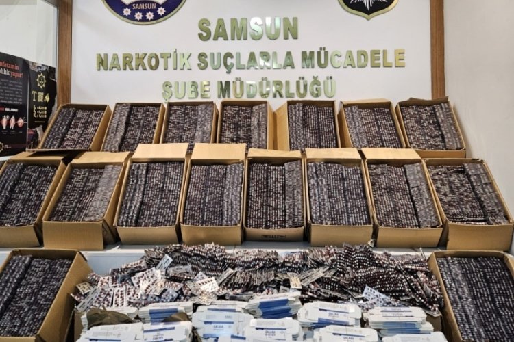 Samsun'da 160 bin 420 kaps&uuml;l sentetik ecza ele ge&ccedil;irildi: 1 g&ouml;zaltı