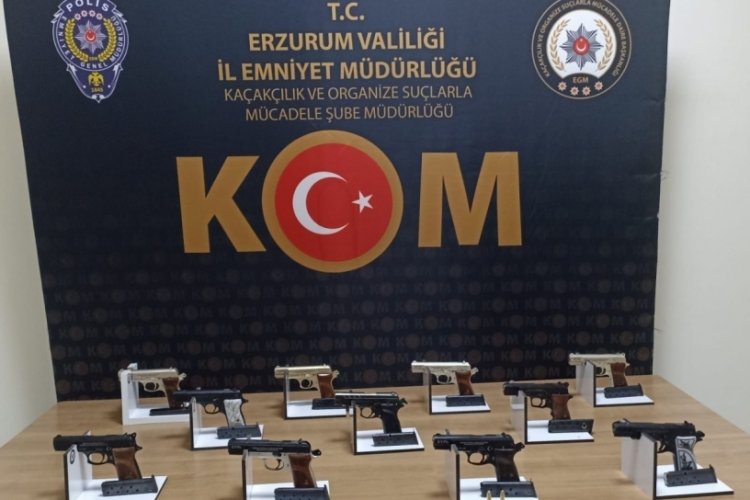 Erzurum'da 11 adet el yapımı tabanca ele ge&ccedil;irildi