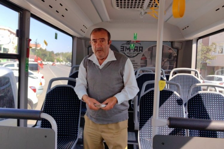 Bursa'da otob&uuml;s şof&ouml;r&uuml;nden &ouml;rnek davranış