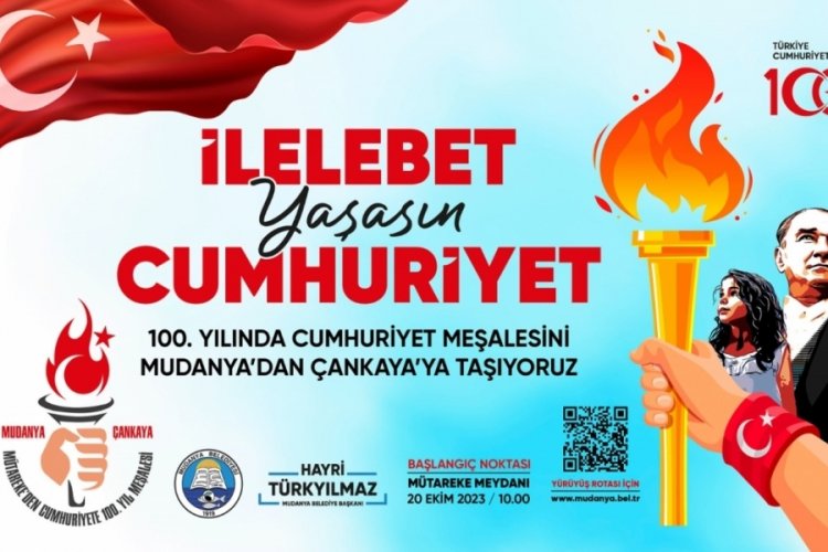 Başkan T&uuml;rkyılmaz M&uuml;tareke'den Cumhuriyet'e 100. yıl i&ccedil;in y&uuml;r&uuml;y&uuml;ş yapacak