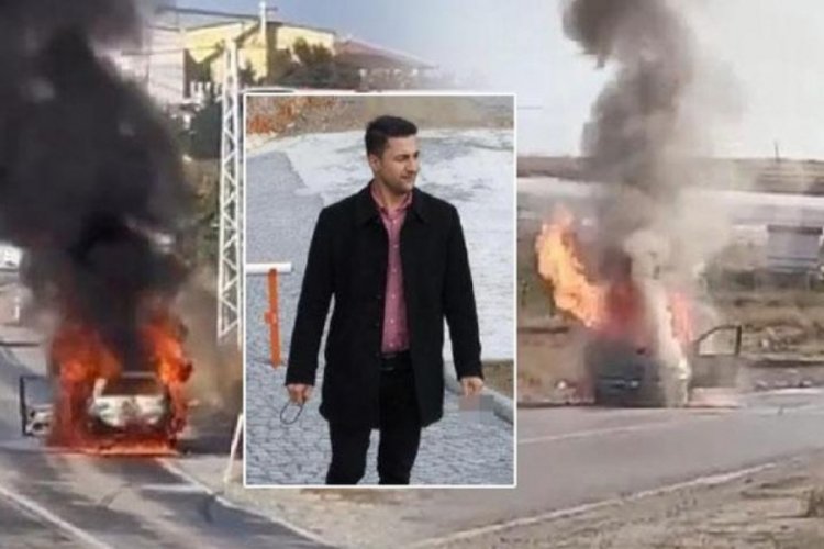 Aksaray'da &ccedil;akmağı &ccedil;aktı, s&uuml;r&uuml;c&uuml; alev alan ara&ccedil; i&ccedil;erisinde kaldı