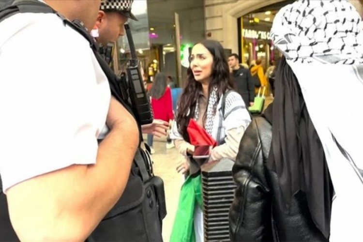 Londra'da Filistin bayrağı taşıyan kadına saldırı