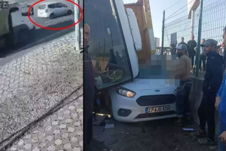 Batman'da kum y&uuml;kl&uuml; kamyon aracın &uuml;zerine devrildi! 1 &ouml;l&uuml;