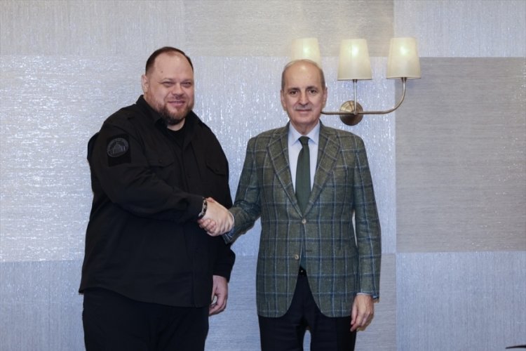 TBMM Başkanı Kurtulmuş, Ukrayna Meclis Başkanı Stefan&ccedil;uk ile g&ouml;r&uuml;şt&uuml;