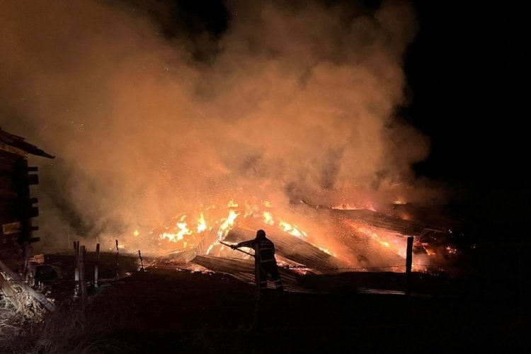 Kastamonu'da samanlık yangını
