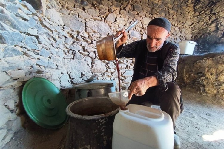 Bitlis'te &uuml;z&uuml;m pekmezinin &uuml;retimi devam ediyor