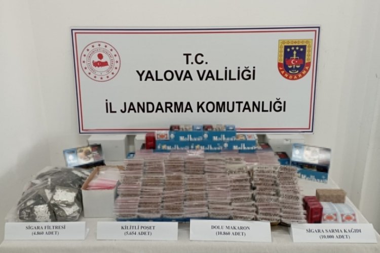 Yalova'da jandarmadan ka&ccedil;ak sigara operasyonu