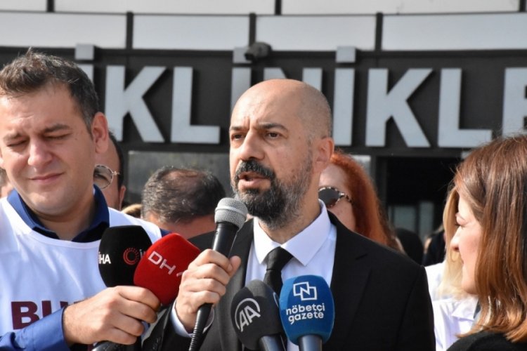 Bursa'da sağlık &ccedil;alışanları "Yeter artık" dedi