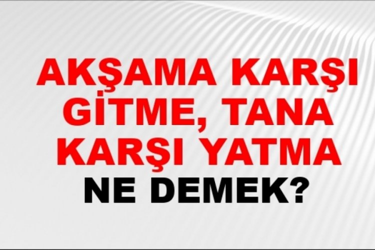 Akşama karşı gitme, tana karşı yatma atas&ouml;z&uuml;n&uuml;n anlamı ne demek?