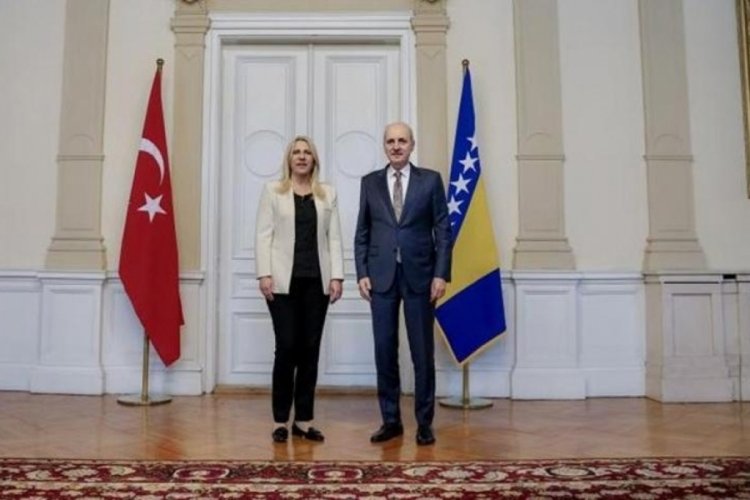 Kurtulmuş, Bosna-Hersek Devlet Başkanlığı Konseyi &Uuml;yesi ile g&ouml;r&uuml;şt&uuml;