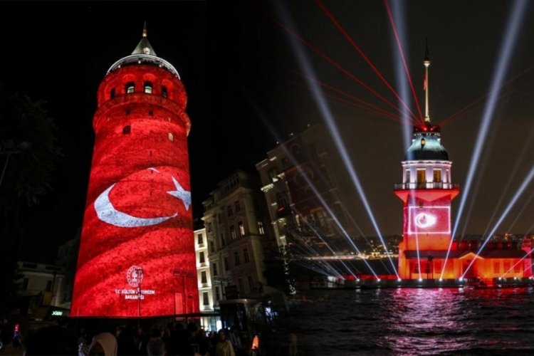 Galata ve Kız Kulesi'nde ışık g&ouml;sterileri 10 Kasım'a kadar s&uuml;recek