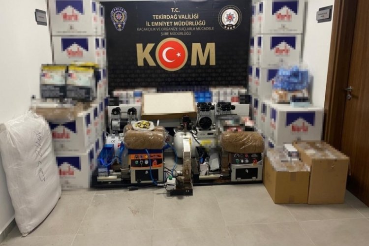 Tekirdağ'daki operasyonda 8 sigara imalathanesi deşifre oldu