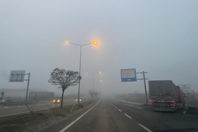 Tekirdağ'da yoğun sis etkisini g&ouml;sterdi! Trafik akışı yavaşladı