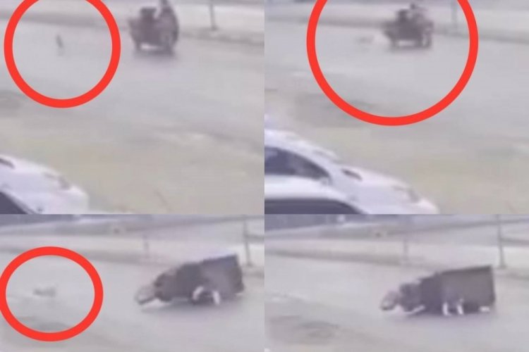 Mersin'de s&uuml;r&uuml;c&uuml;n&uuml;n ucuz atlattığı olay g&uuml;venlik kameralarına yansıdı