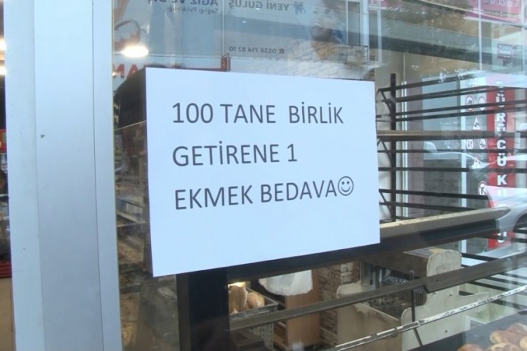 İstanbul'da bu fırına 100 tane birlik getirene 1 ekmek bedava