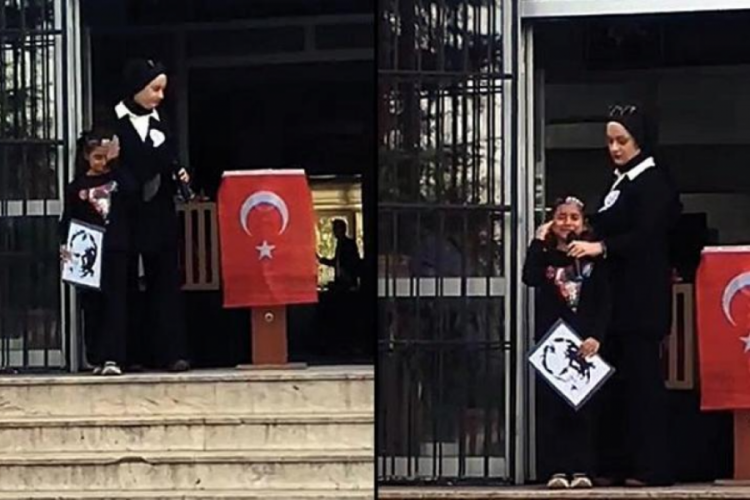 'Atat&uuml;rk' şiirini okuyan &ccedil;ocuk g&ouml;zyaşlarına hakim olamadı
