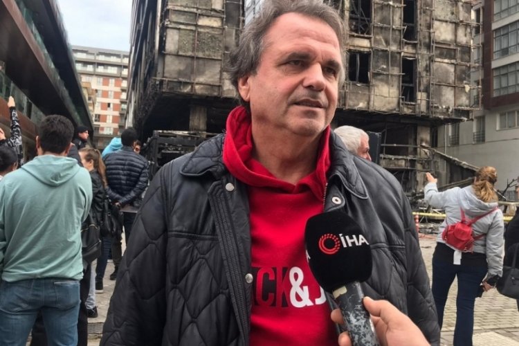 Bursa'da ofisi yanan vatandaş: Yangın g&uuml;nd&uuml;z olsaydı felaketi yaşardık
