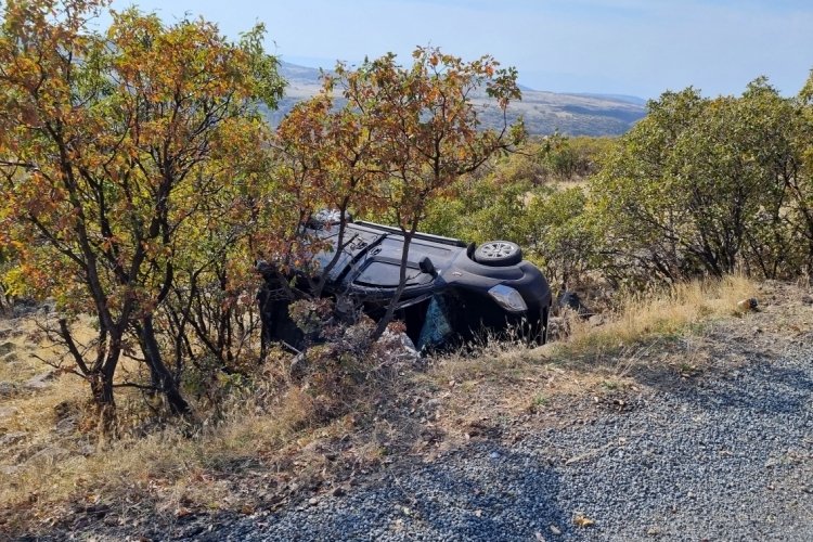 Elazığ'da hafif ticari ara&ccedil; şarampole yuvarlandı