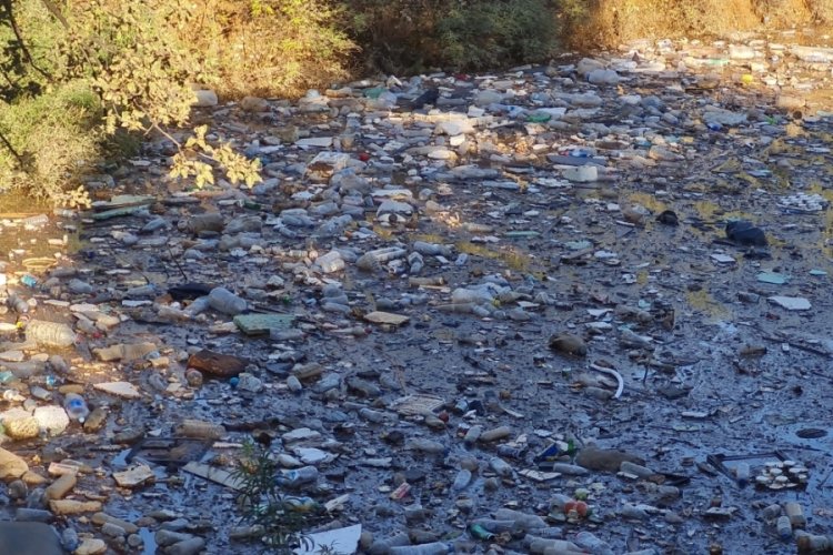 Muğla'da derelere atılan &ccedil;&ouml;pler, denize ulaştı