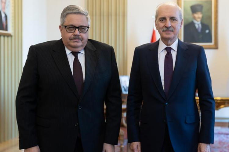 TBMM Başkanı Kurtulmuş Rusya'nın Ankara B&uuml;y&uuml;kel&ccedil;isi'ni ağırladı