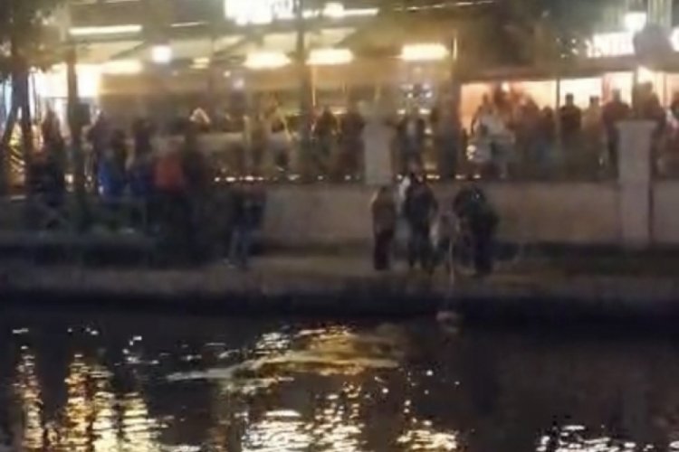 Başı d&ouml;nen kadın Porsuk &Ccedil;ayı'na d&uuml;şt&uuml;!