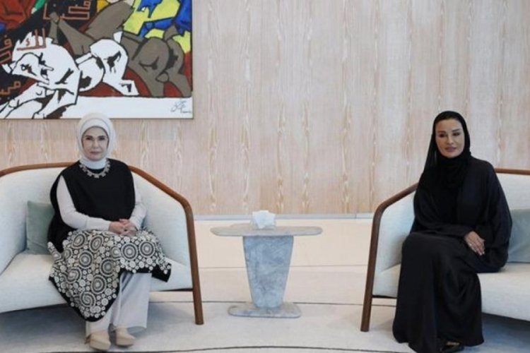 Emine Erdoğan, Katar Vakfı Başkanı ile g&ouml;r&uuml;şt&uuml;