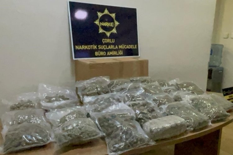 Tekirdağ'da manavda 15 kilo esrar bulundu