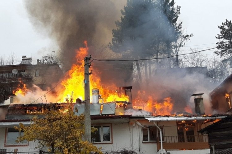 Bolu'da 4 ev alevlere teslim oldu