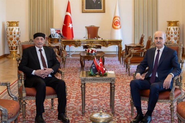 Meclis Başkanı Kurtulmuş, Libya Temsilciler Meclisi Başkanı ile g&ouml;r&uuml;şt&uuml;