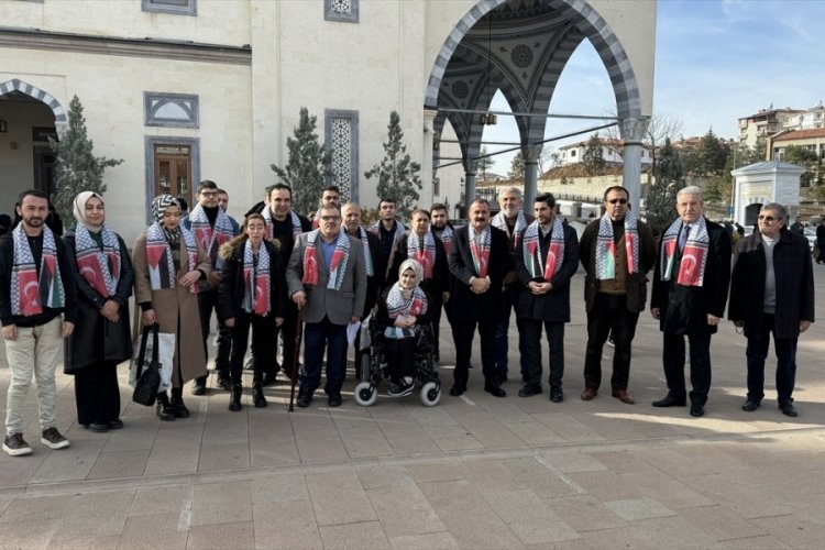 Kırıkkale'de AK Partili gen&ccedil;ler ve engelliler İsrail'i protesto etti
