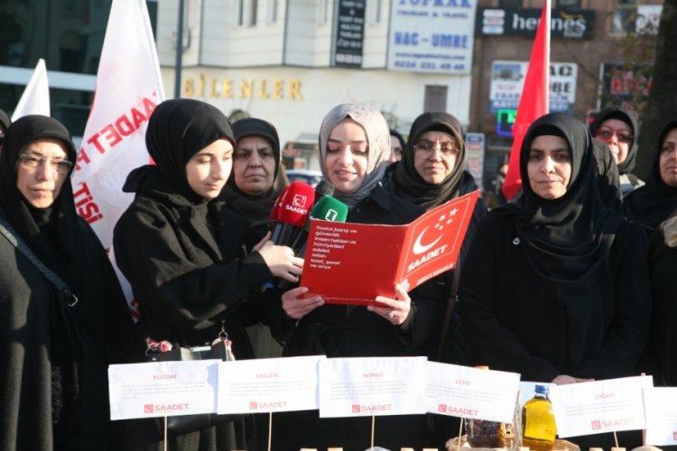 Saadet Partisi Bursa Kadın Kolları'ndan Tutum Yatırım Ve Yerli Malı Haftası a&ccedil;ıklaması