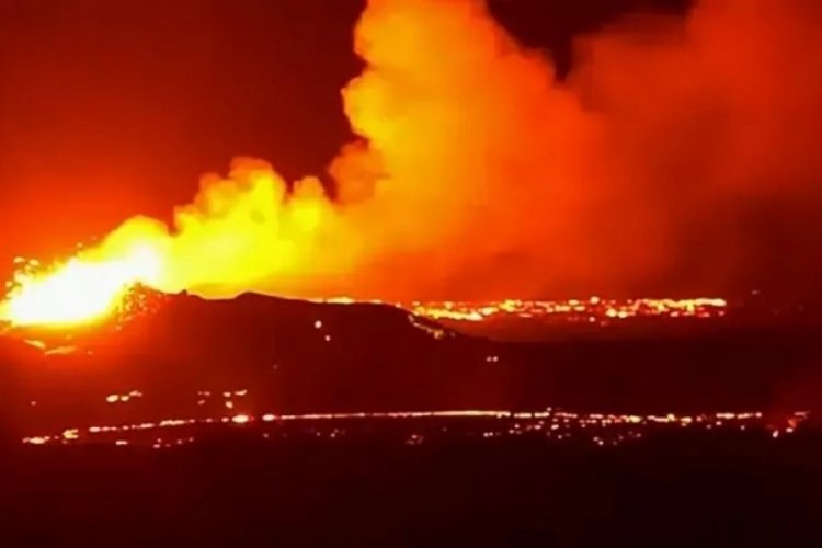 İzlanda'daki yanardağ alev alev!
