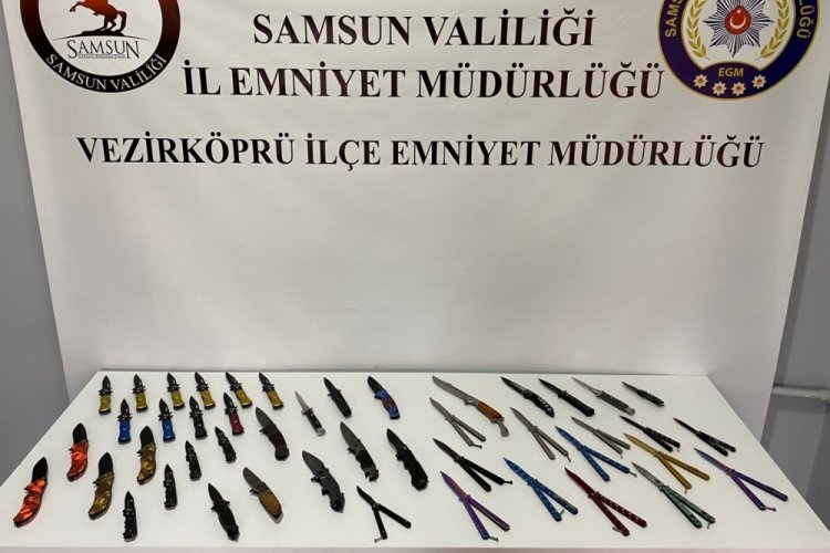 Samsun'da iki işyerinde satışı yasak 46 bı&ccedil;ak ele ge&ccedil;irildi