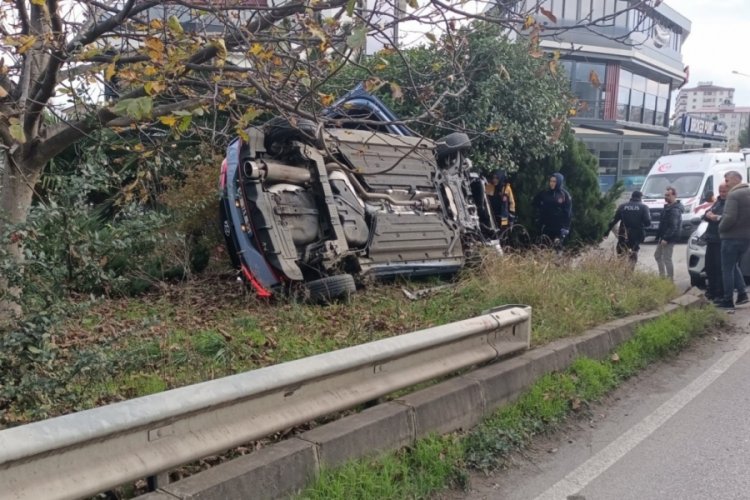 Samsun'da otomobil takla attı:1 yaralı