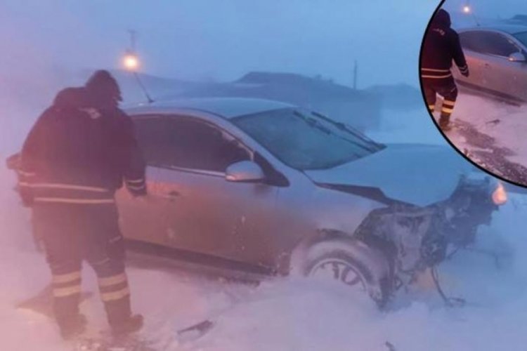 Kars - Iğdır karayolunda kaza! 1 &ouml;l&uuml;, 6 yaralı