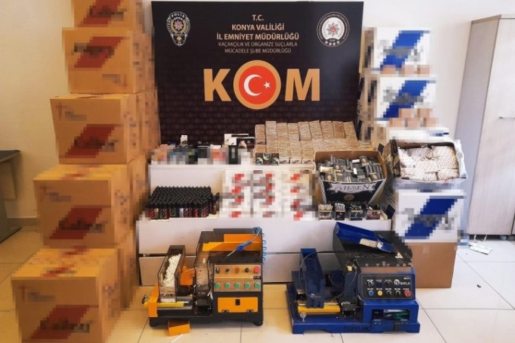 Konya'da ka&ccedil;ak&ccedil;ılık operasyonu: 9 g&ouml;zaltı