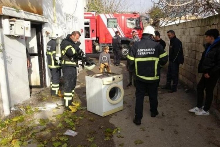 &Ccedil;amaşır makinesinden yangın &ccedil;ıktı!