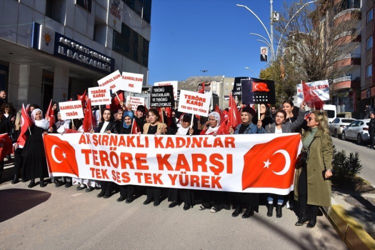 Şırnak'ta AK Parti Kadın Kollarından ter&ouml;re tepki y&uuml;r&uuml;y&uuml;ş&uuml;