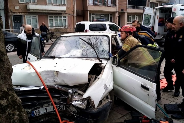 Bursa'da kamyonetiyle ağaca &ccedil;arptı, kaldırıldığı hastanede &ouml;ld&uuml;
