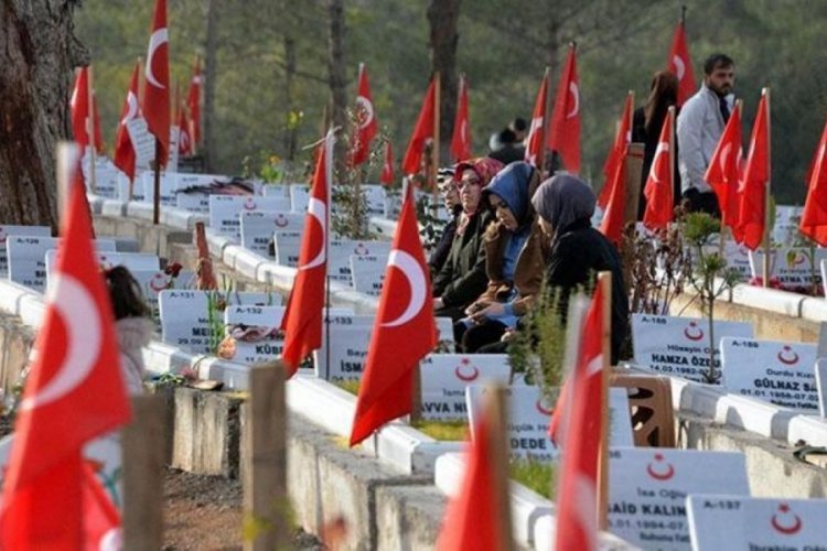 Kahramanmaraş'ta yılın son g&uuml;n&uuml;nde depremde &ouml;len yakınları i&ccedil;in dua okudular
