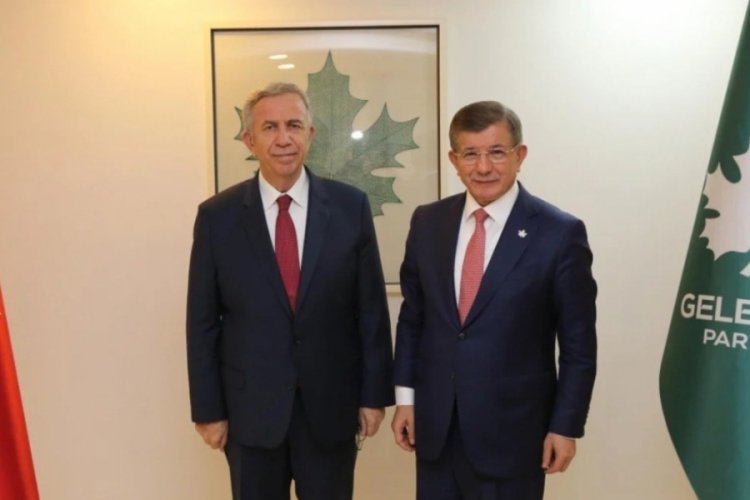 ABB Başkanı Mansur Yavaş, Ahmet Davutoğlu ile g&ouml;r&uuml;şt&uuml;