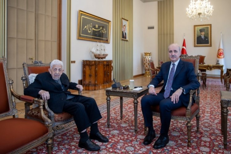 TBMM Başkanı Kurtulmuş, ESAM Genel Başkanı Kutan'la bir araya geldi