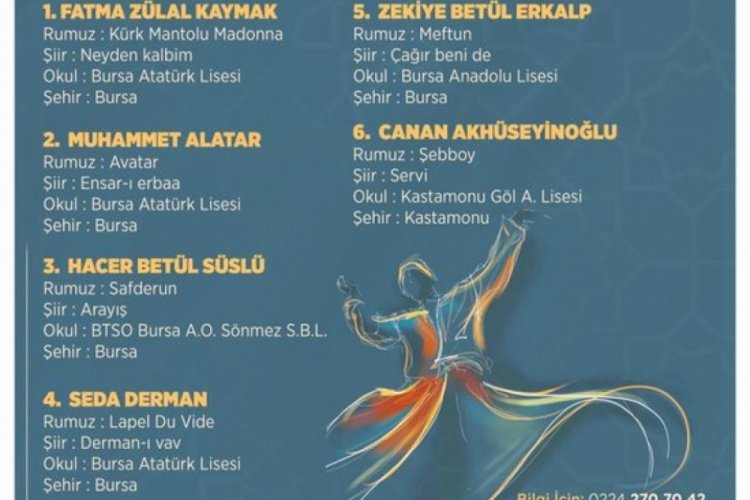 Bursa'da gençlerin Mevlana sevgisi satırlara döküldü