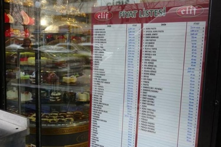 İşyerleri fiyat listelerini asmaya başladı